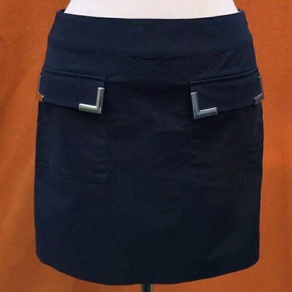 Michael Kors 4 navy blue, mini skirt, metal details - Picture 15 of 15